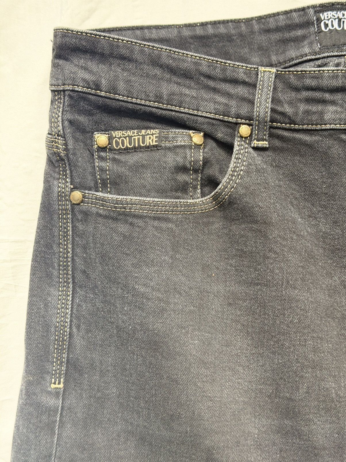 Versace Jeans Couture Versace Jeans Couture Black Slim Fit Designer Jeans Denim Size US 32 / EU 48 - 7 Thumbnail