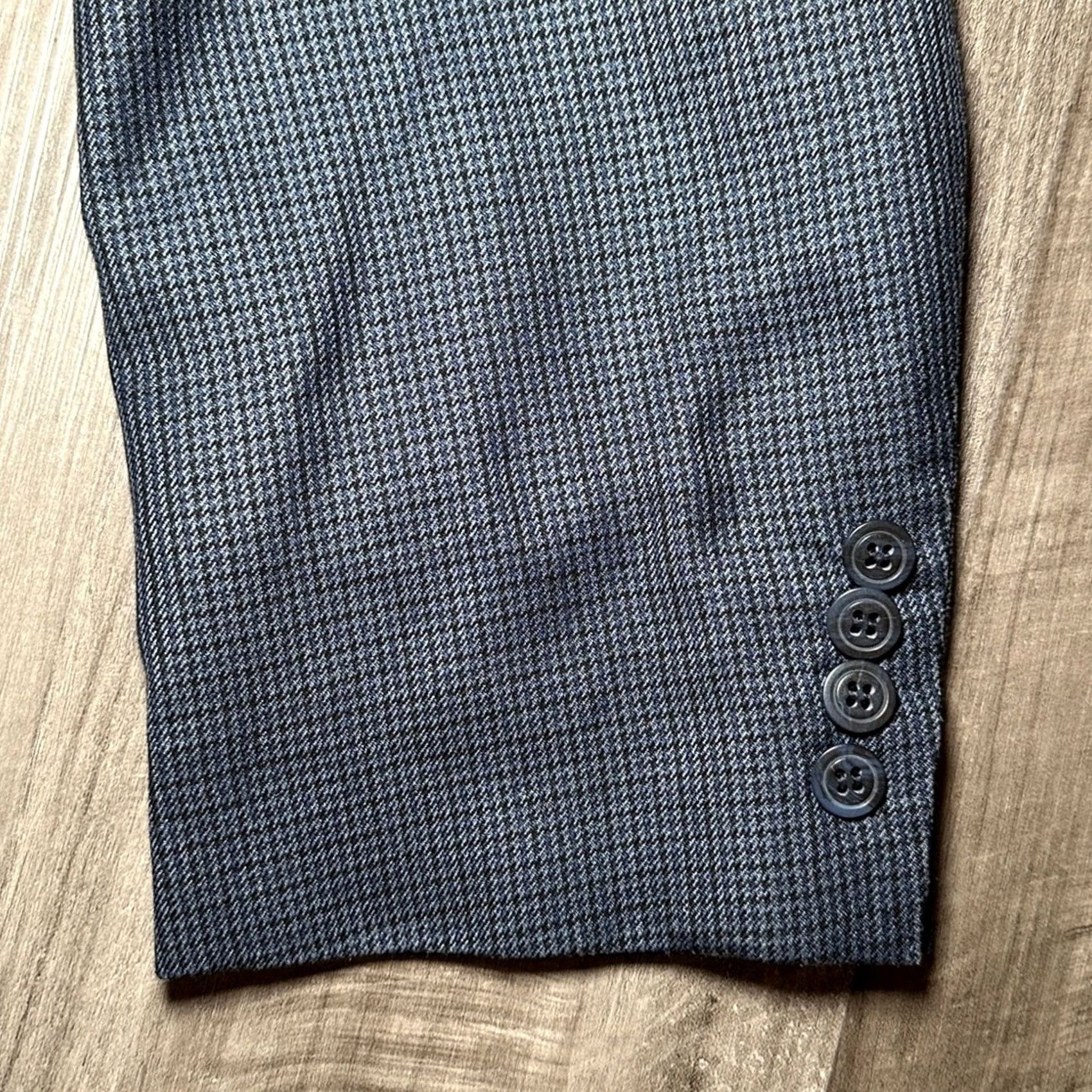 Vintage VINTAGE Samuelsohn Sport Coat 2 Piece Blue Silk Wool Houndstooth 48L Mens Size US M / EU 48-50 / 2 - 4 Thumbnail