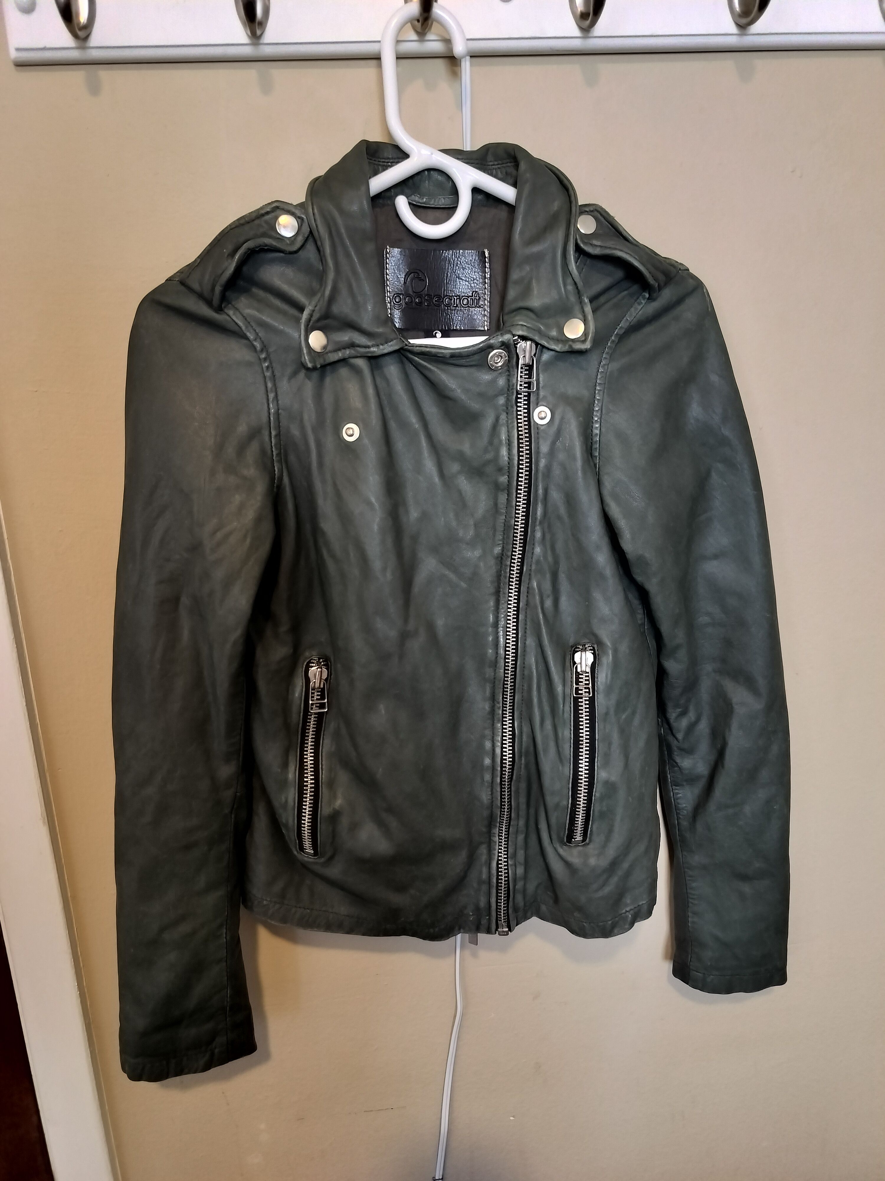 GOOSECRAFT Forest Green Goosecraft Sheep Leather Jacket, Size S Size S / US 4 / IT 40 - 9 Thumbnail