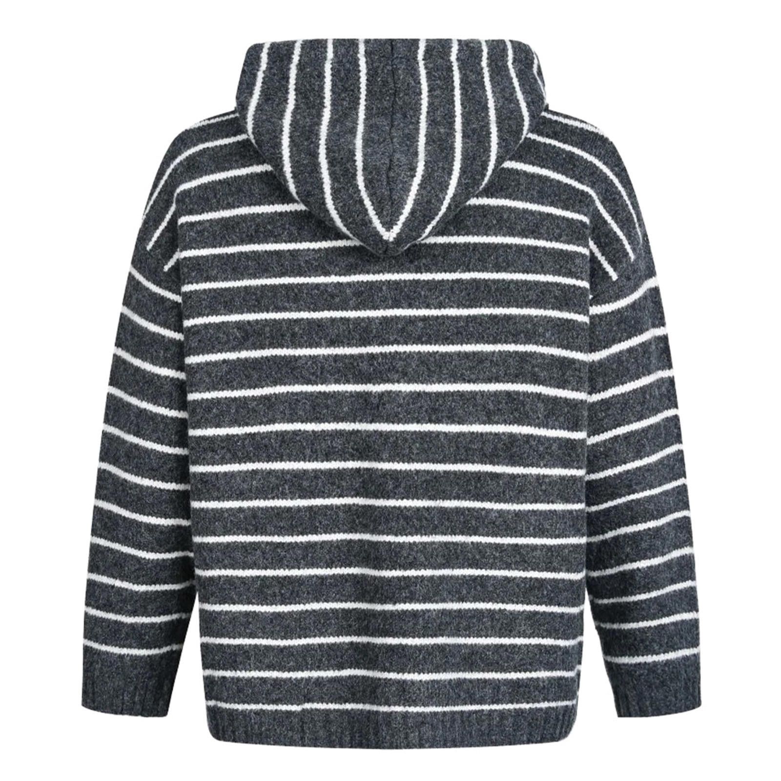 Other Beige Stripe Hooded Wool-Polyester Button Cardigan Size US M / EU 48-50 / 2 - 11 Thumbnail