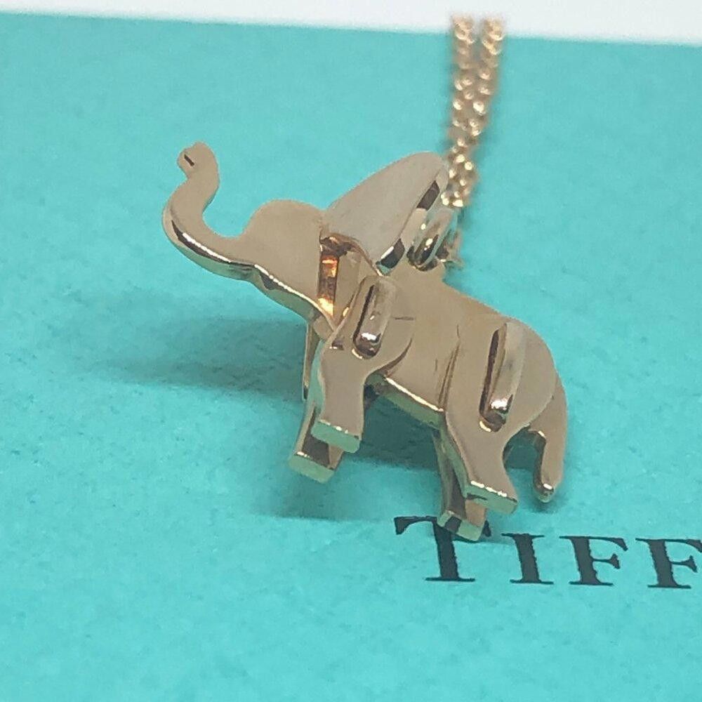 Tiffany & Co. Tiffany 18K Rose Gold Save Wild Elephant Necklace 18" Size ONE SIZE - 4 Thumbnail