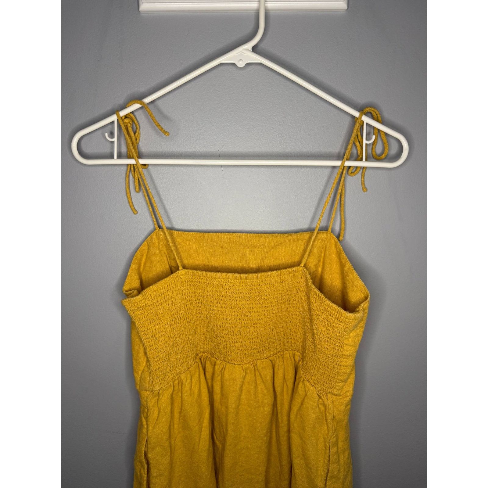Old Navy Old Navy Tie-Strap Smocked Fit & Flare Mini Dress Yellow M Size M / US 6-8 / IT 42-44 - 7 Thumbnail