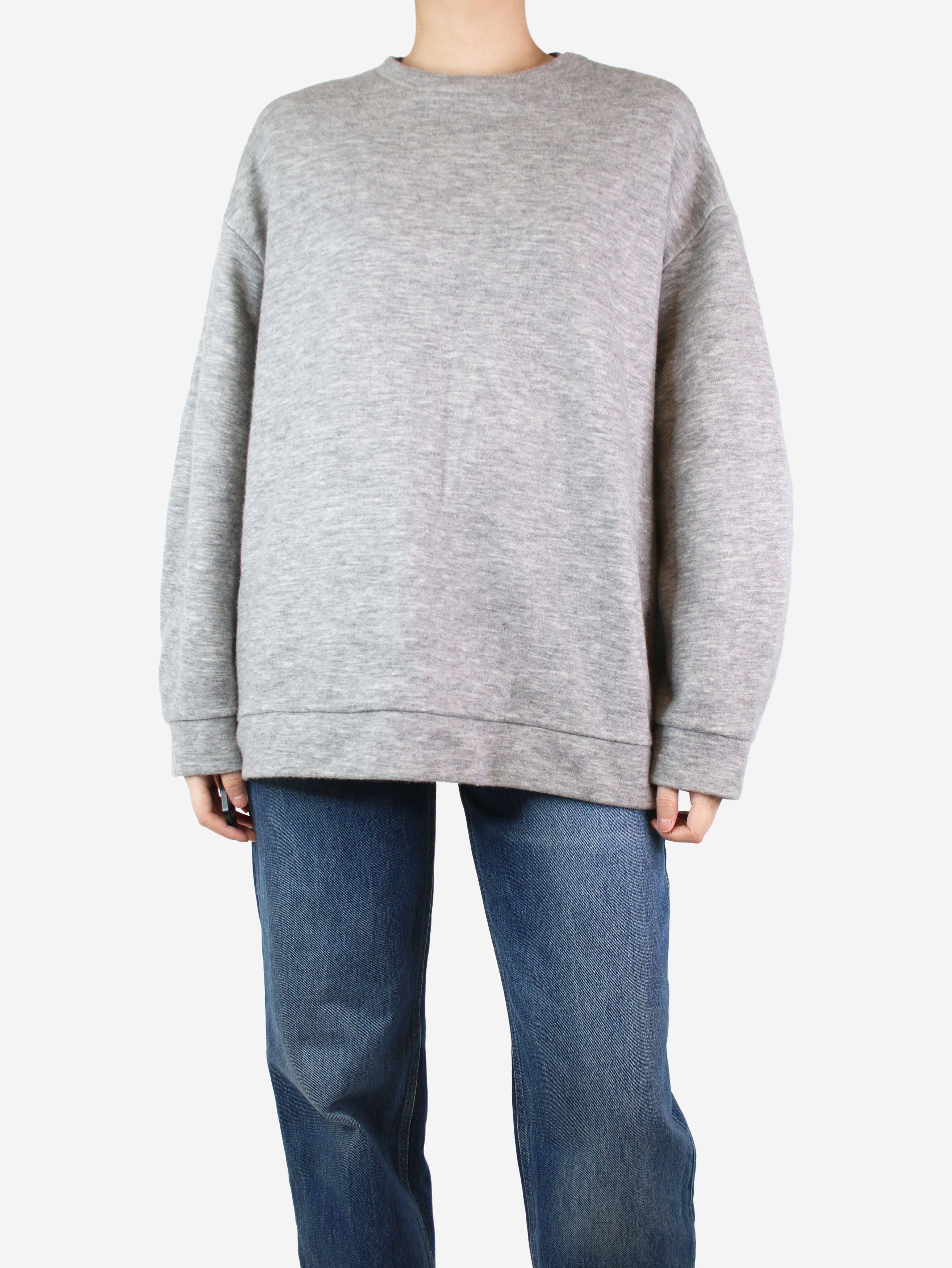 image of Raey Grey Cashmere-Blend Sweatshirt - Size Uk 10, Women's