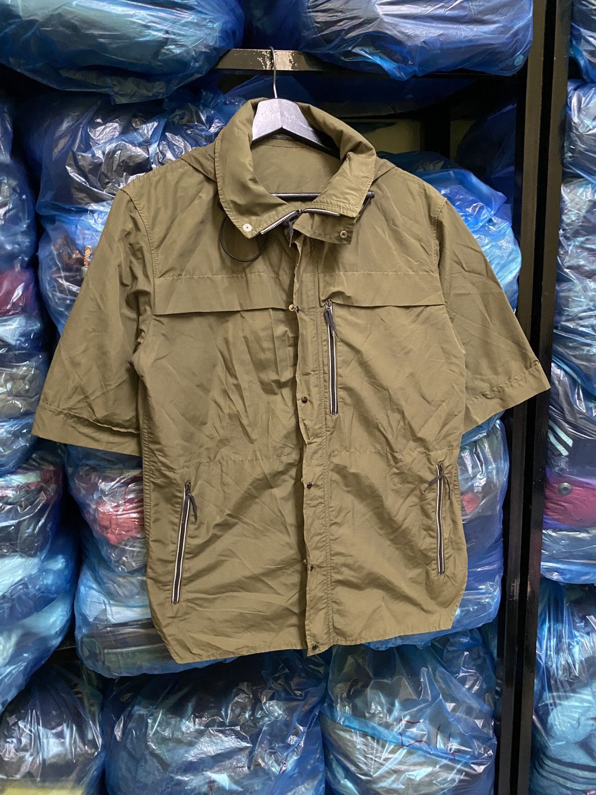 Christophe Lemaire Christophe Lemaire Olive Green Technical Short Sleeve Jacket Size US M / EU 48-50 / 2 - 5 Thumbnail