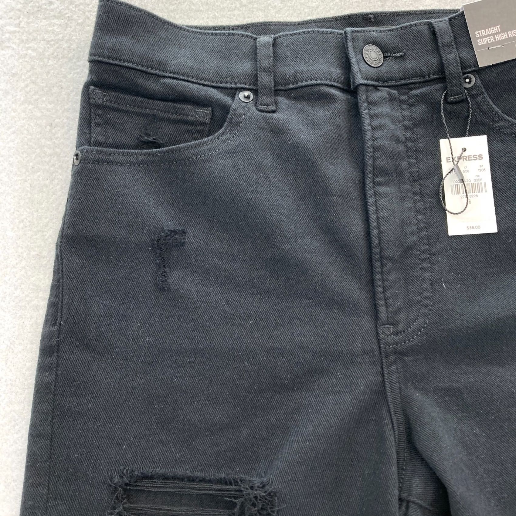 Express Express Pants Women 6 Black Stretch Knit Straight Leg High Rise NWT Size 28" / US 6 / IT 42 - 3 Thumbnail