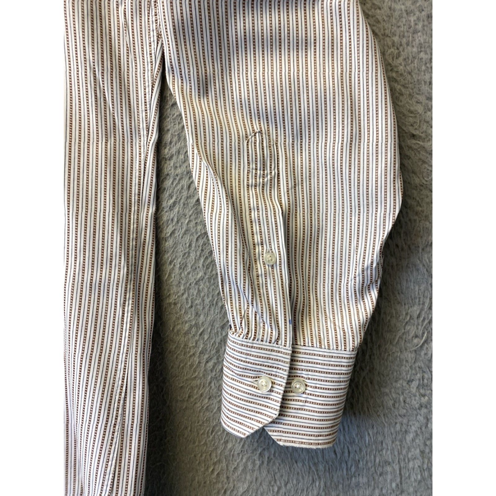 Hugo Boss VINTAGE Hugo Boss Dress Shirt Brown Striped Button Long Sleeve 16 34/35 Mens Regular Regular 16 Crimson? Size US L / EU 52-54 / 3 - 4 Thumbnail