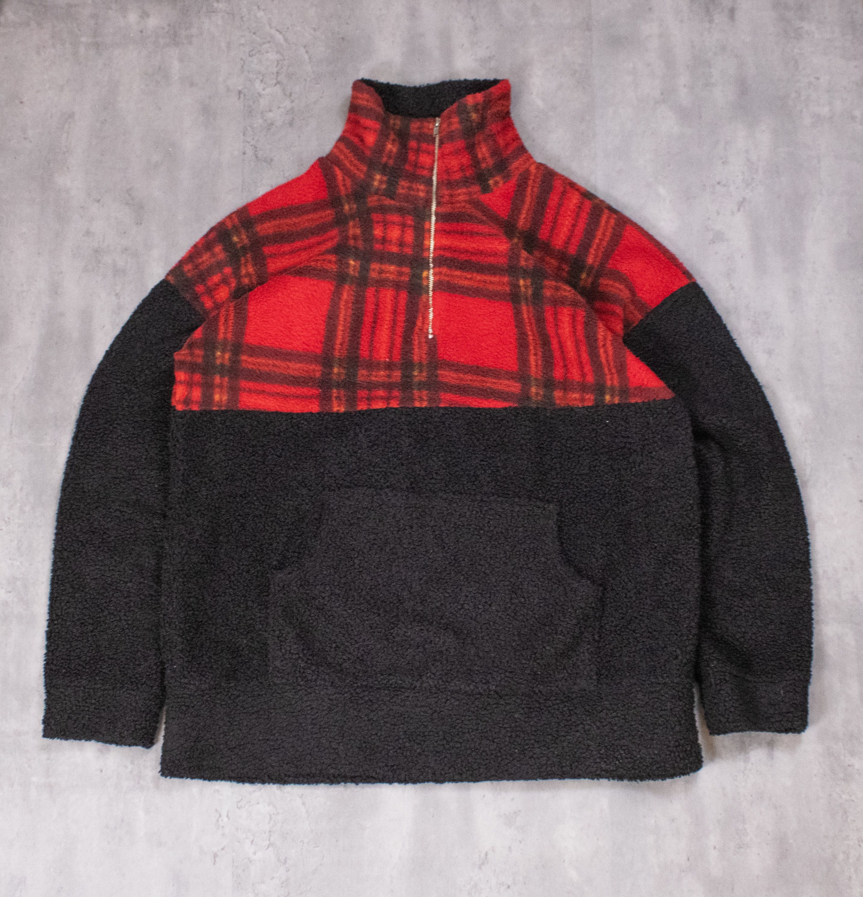 Vintage Vintage 1990's Vintage Plaid Fleece Half Zip Jacket Size US L / EU 52-54 / 3 - 12 Thumbnail