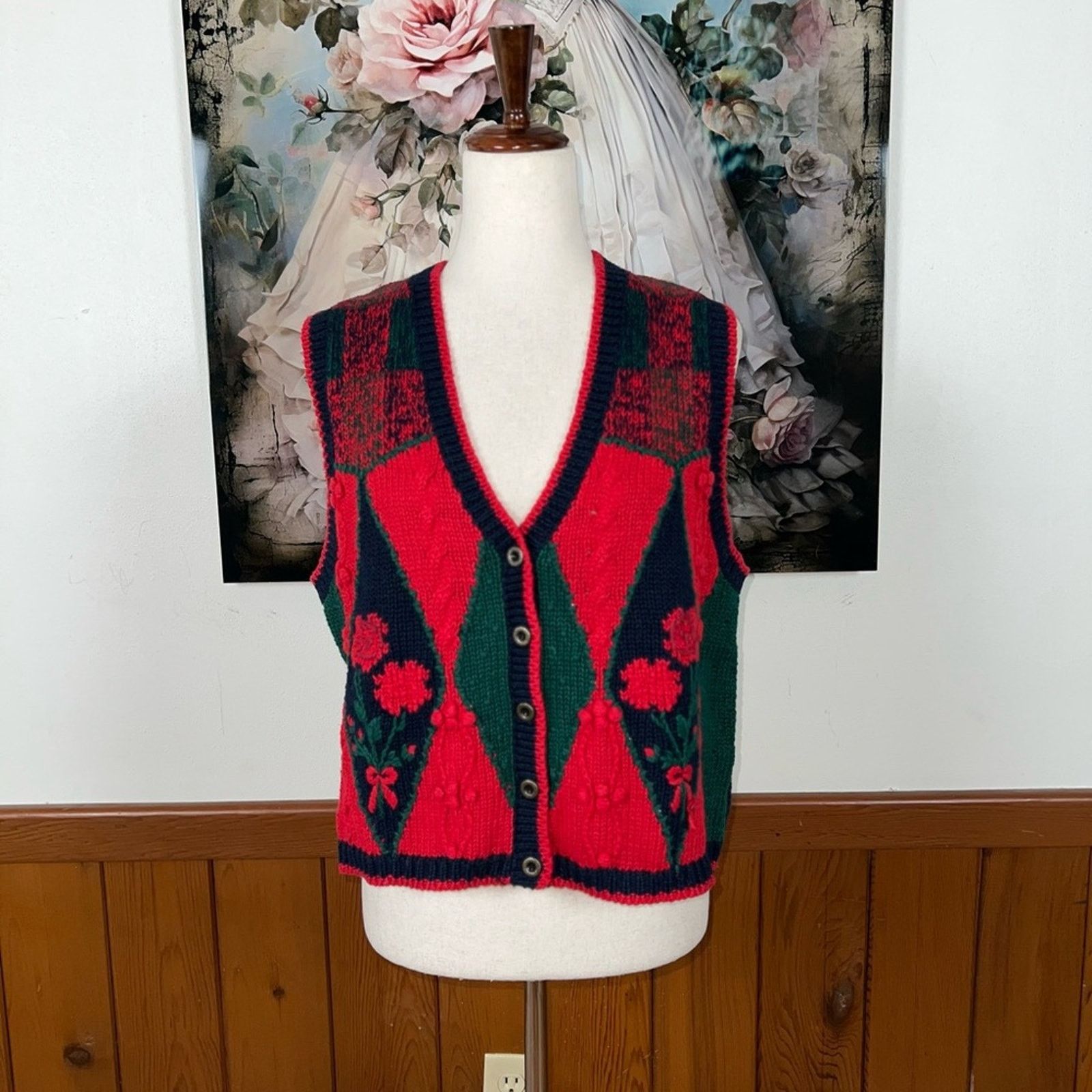 Other Vintage 1980s/90s Christopher & Banks Sweater Vest! Size L / US 10 / IT 46 - 2 Thumbnail