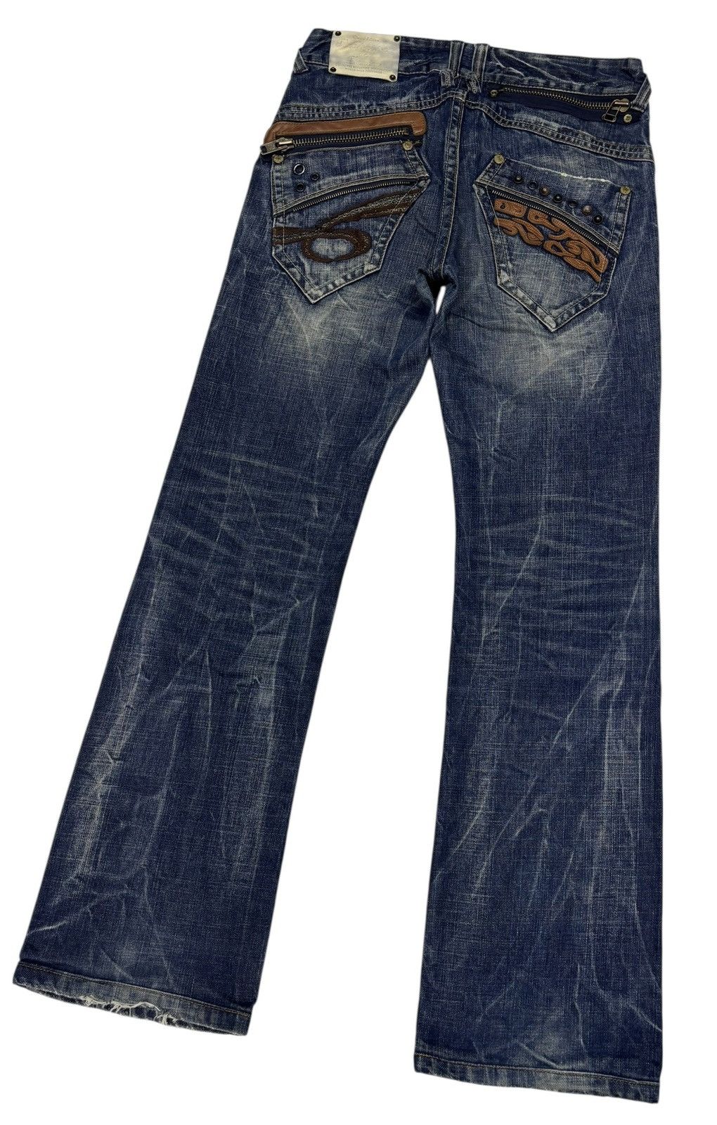 If Six Was Nine RED PEPPER FLARED JEANS DISTRESSED DENIM Size US 30 / EU 46 - 6 Thumbnail