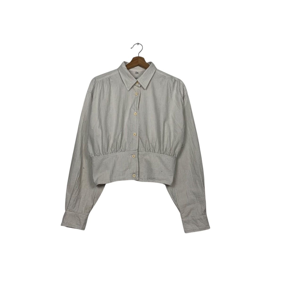 Armani ARMANI JEANS Women's Striped Crop Jacket #2267-C100 Size L / US 10 / IT 46 - 1 Thumbnail