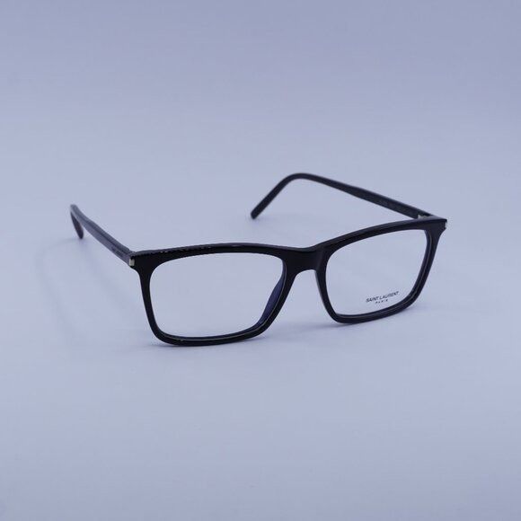 Saint Laurent Paris Saint Laurent SL296 001 Eyeglasses Black 55mm Rectangle Size ONE SIZE - 1 Thumbnail