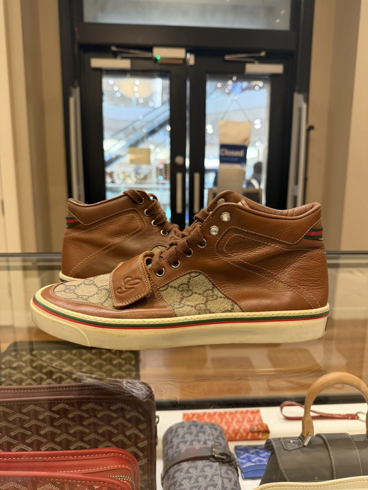 Gucci Gucci GG Monogram Leather High Top - Brown Size US 7 / EU 40 - 2 Thumbnail