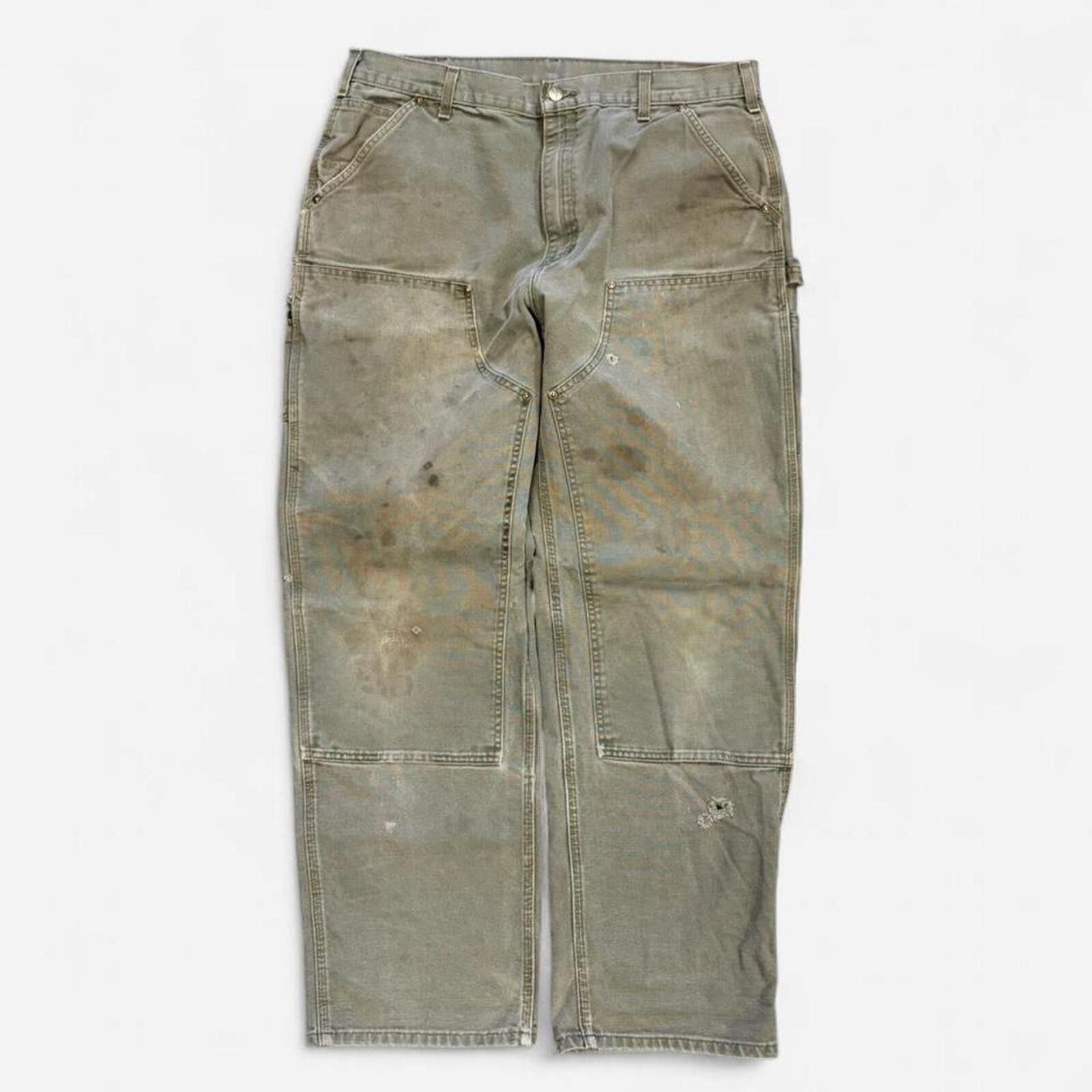 Olive Faded Carhartt Double Knees