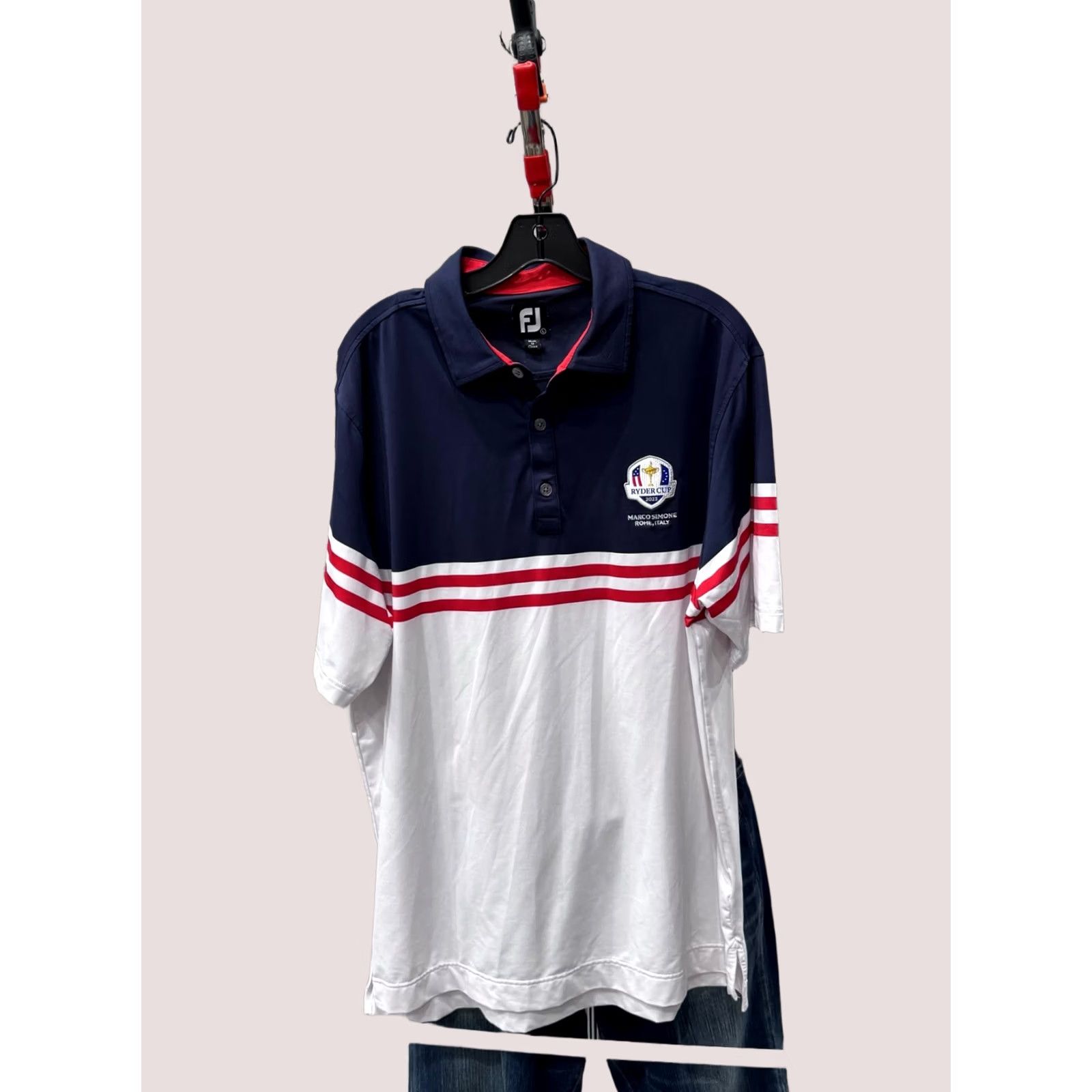 Footjoy Footjoy Polo Shirt Men Large L Rome Italy 23 Rider Cup Multicolor Long Sleeve Polo Shirt Size US XS / EU 42 / 0 - 1 Thumbnail