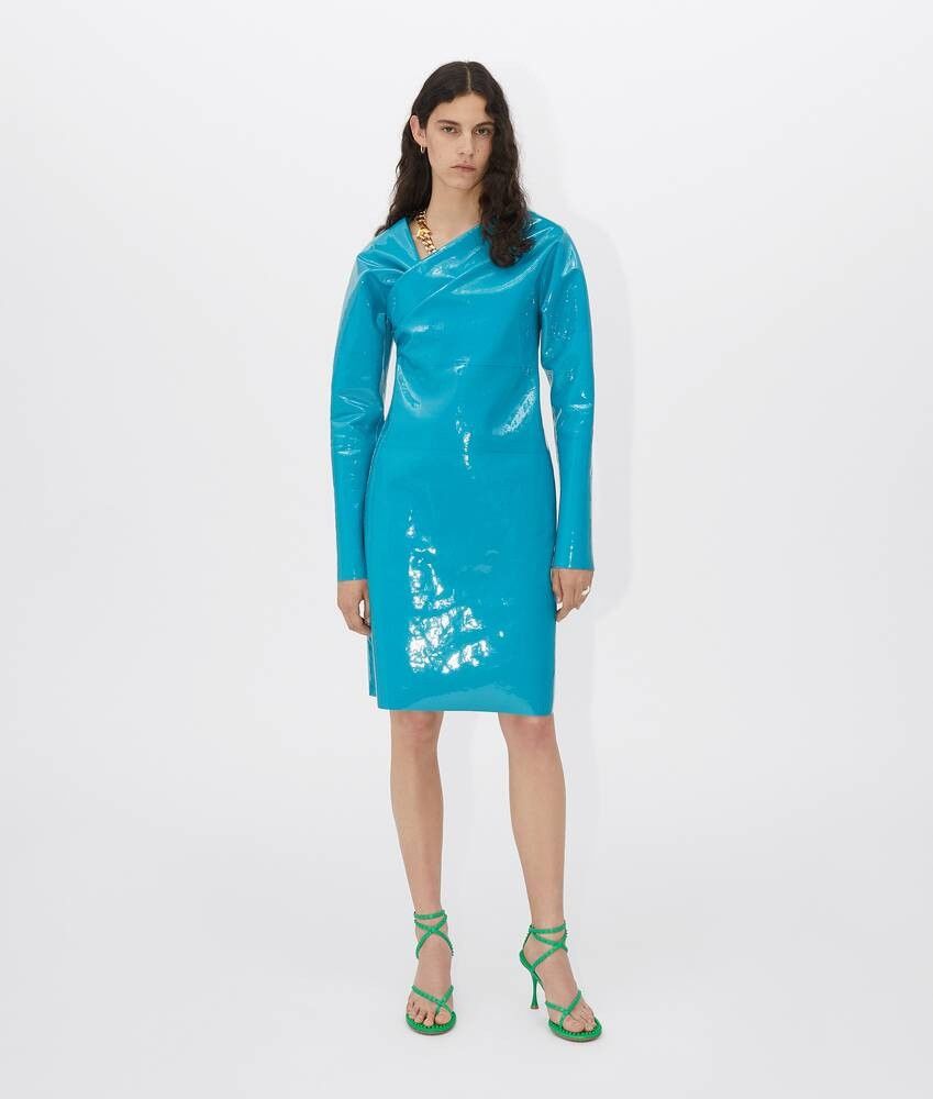Bottega Veneta o1y0725 Mini Dress in Turquoise Size S / US 4 / IT 40 - 1 Thumbnail