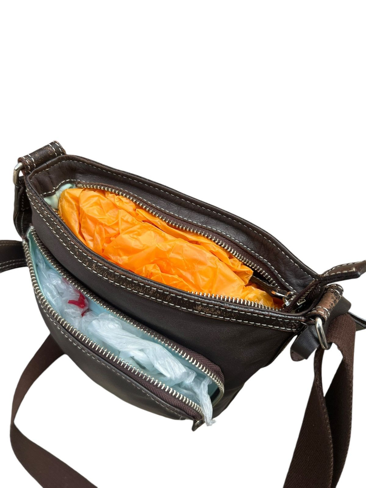 Leather Vintage Kitamura Japan Faded Patina Leather Sling Bag Size ONE SIZE - 21 Thumbnail
