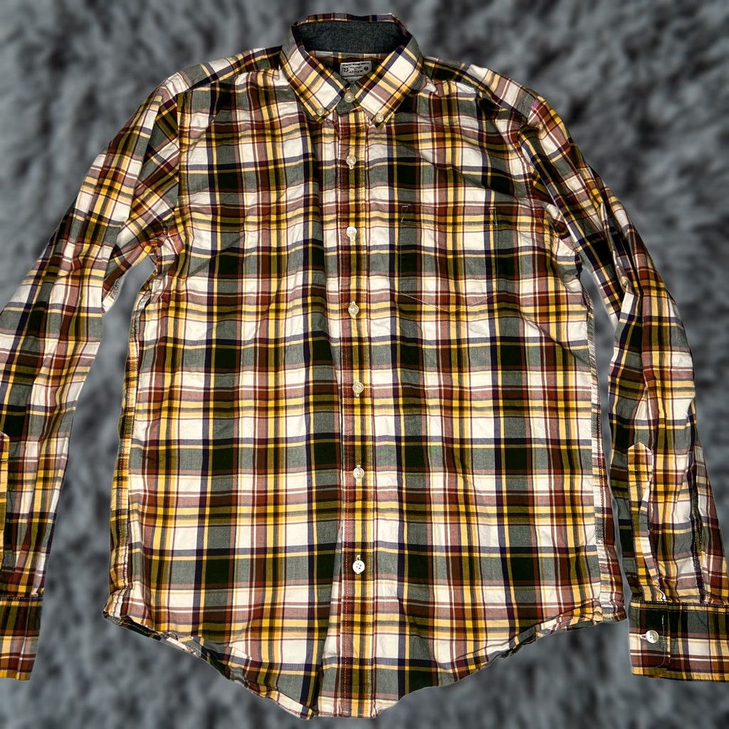J.Crew J.CREW Tailored Shirt Mens M Yellow Green Plaid Cotton Button-Down Long Sleeve Size US M / EU 48-50 / 2 - 1 Thumbnail