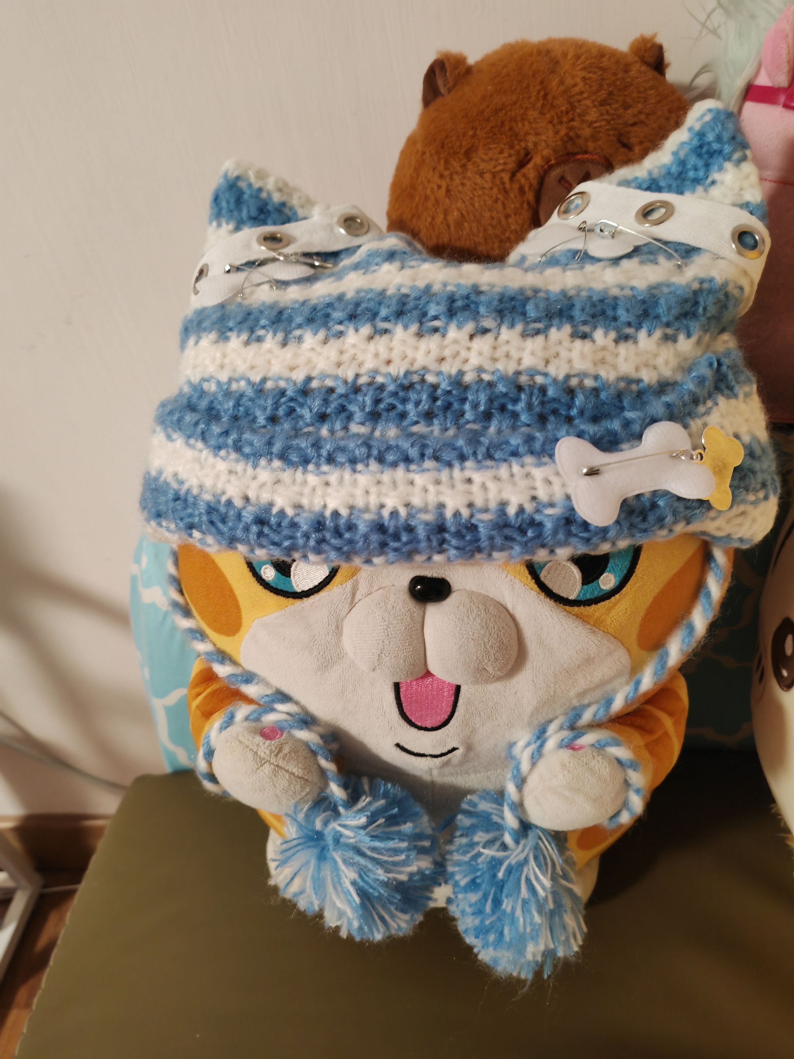 Japanese Brand blue stripe beanie Size ONE SIZE - 8 Thumbnail