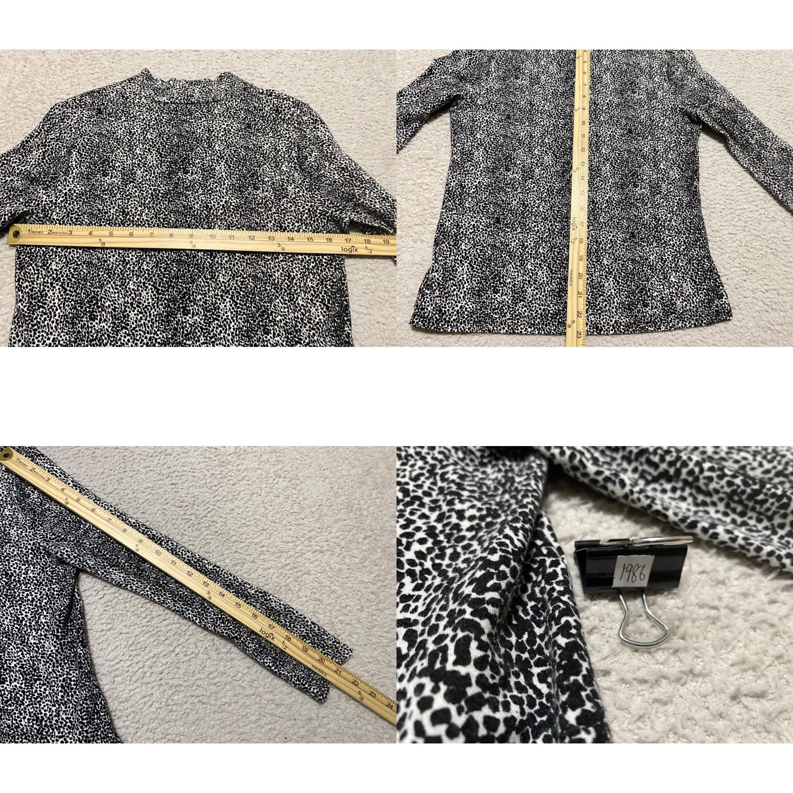 Talbots Talbots Geometric Shirt Womens PM V-Neck Long Sleeve Pullover Black Petite Size M / US 6-8 / IT 42-44 - 8 Thumbnail