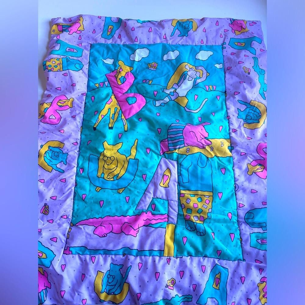 Designer Kids' 1990s Animal and Alphabet Blanket Size ONE SIZE - 1 Thumbnail
