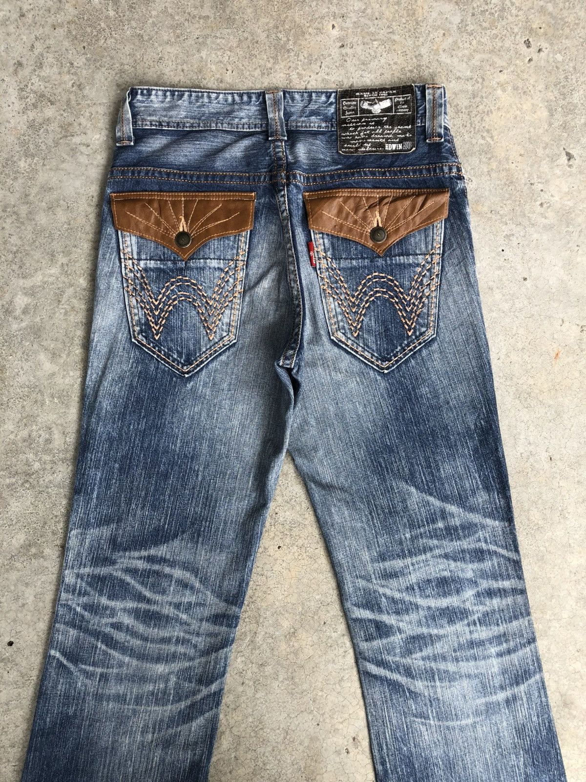 If Six Was Nine Japanese Edwin XU Flared Jeans Distressed Jeans Size US 31 - 8 Thumbnail