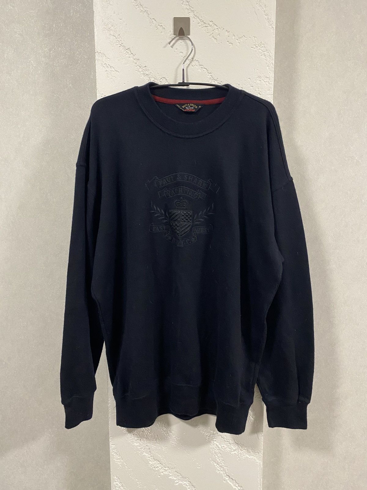 Paul Shark Sweater with a crest logo on the chest size: XL