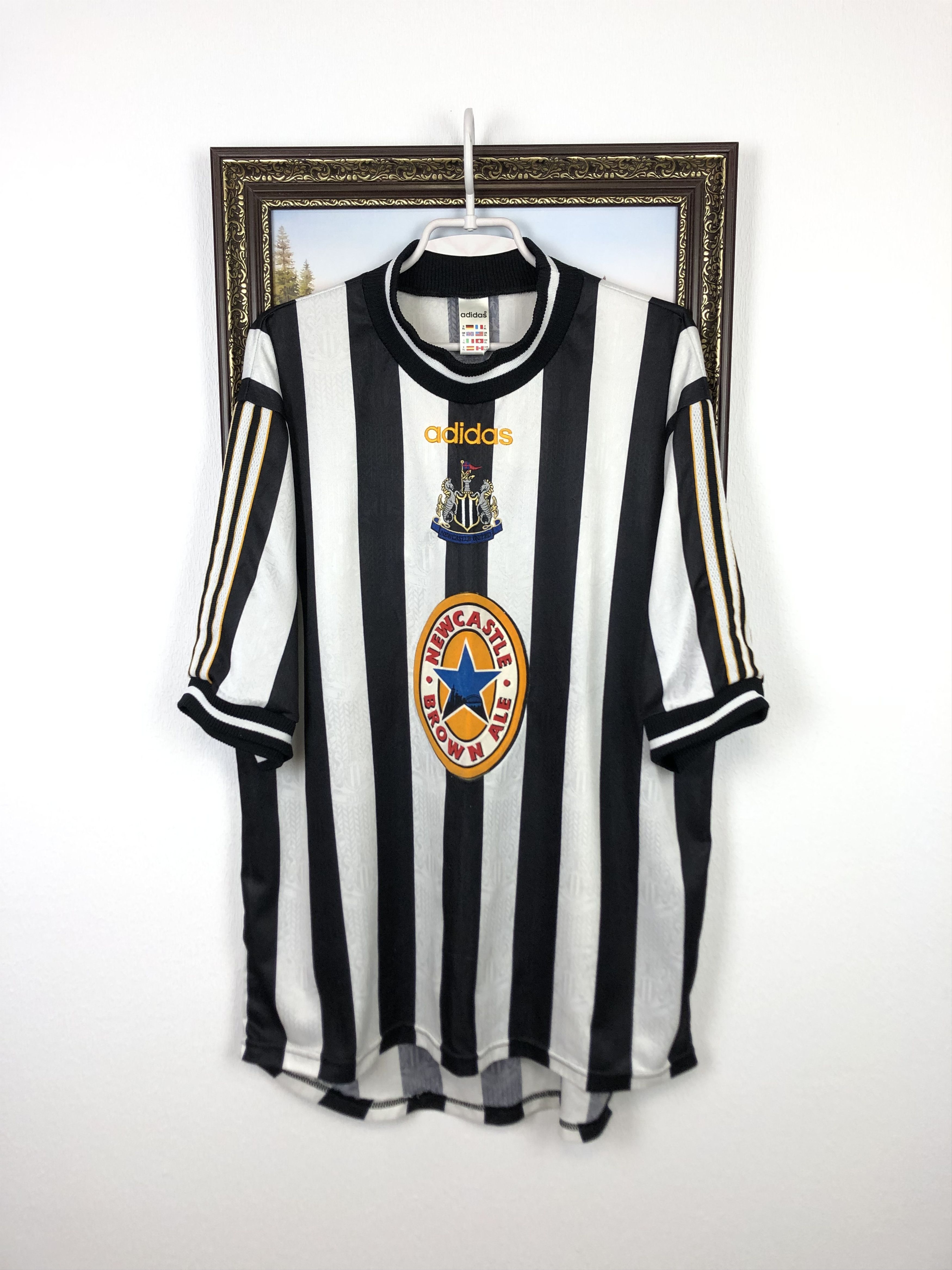 Adidas Newcastle football shirt 1997 Soccer Adidas Tee Trikot Size US XL / EU 56 / 4 - 1 Thumbnail