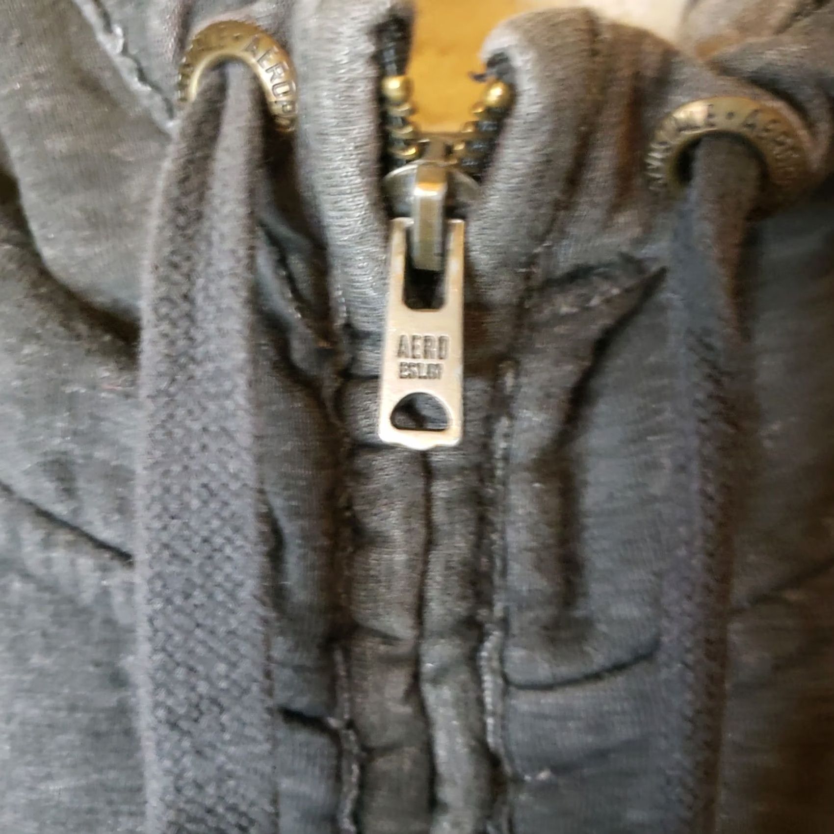 Vintage Aeropostale Men's Dark Gray Full Zip Hoodie L Embroidered Retro 1987 Theme Size US L / EU 52-54 / 3 - 7 Thumbnail