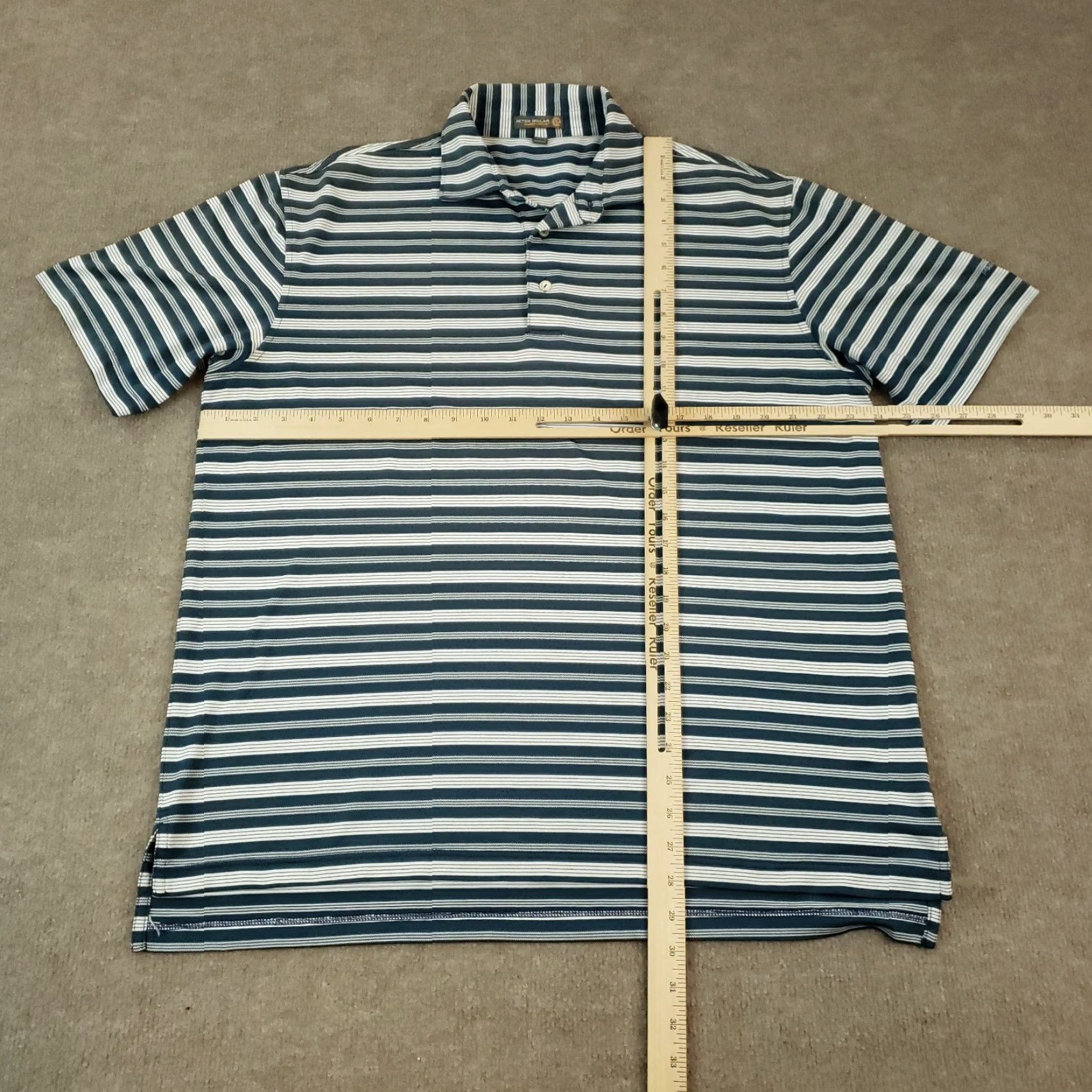 Peter Millar Peter Millar Polo Shirt Men Large Blue Striped Summer Comfort Casual Stretch Polo Shirt Men Large Blue Striped Summer Comfort Casual Stretch Size US L / EU 52-54 / 3 - 2 Thumbnail