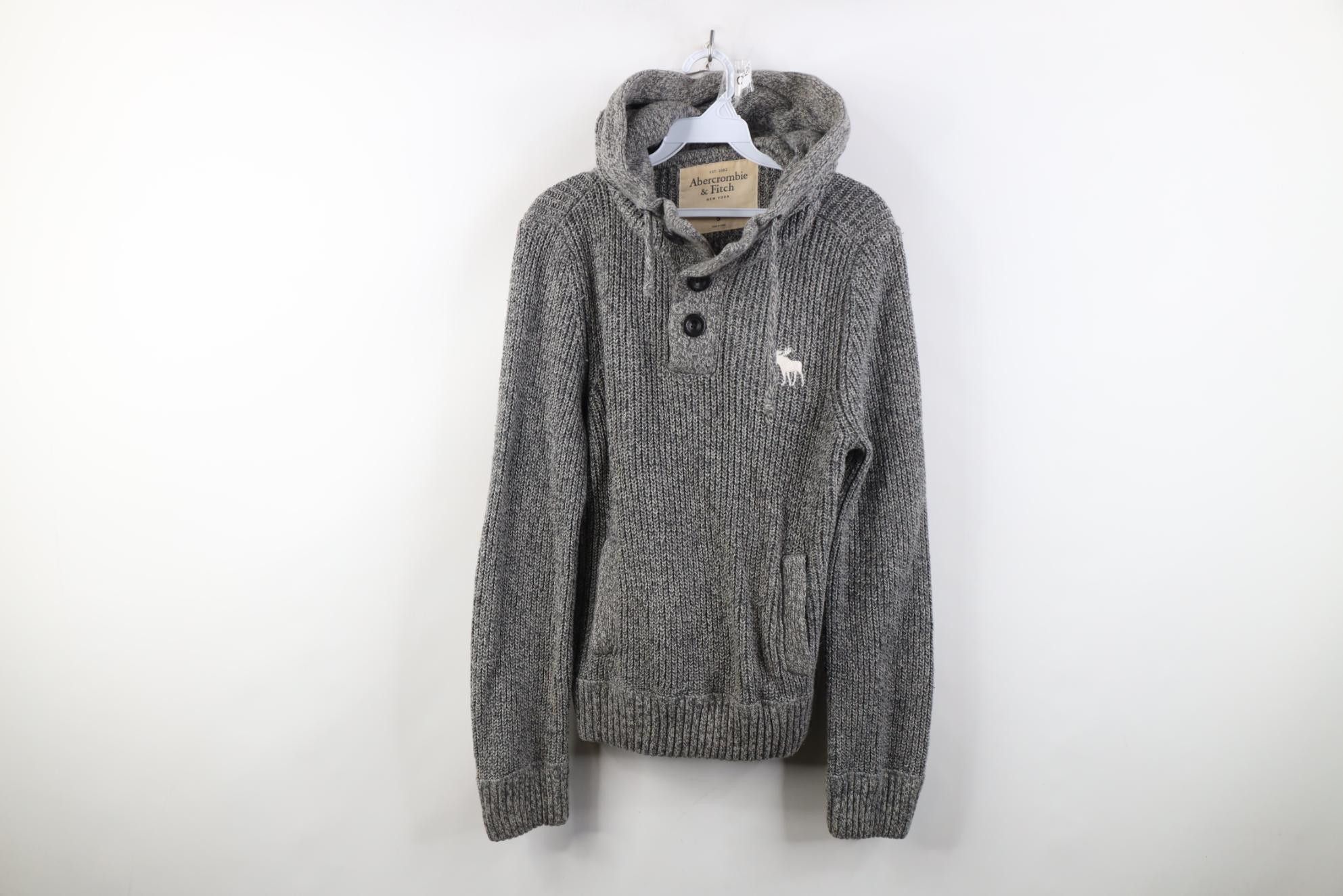 Abercrombie & Fitch Vintage 90s Y2k Abercrombie & Fitch Ribbed Hoodie Sweater Size US S / EU 44-46 / 1 - 1 Thumbnail