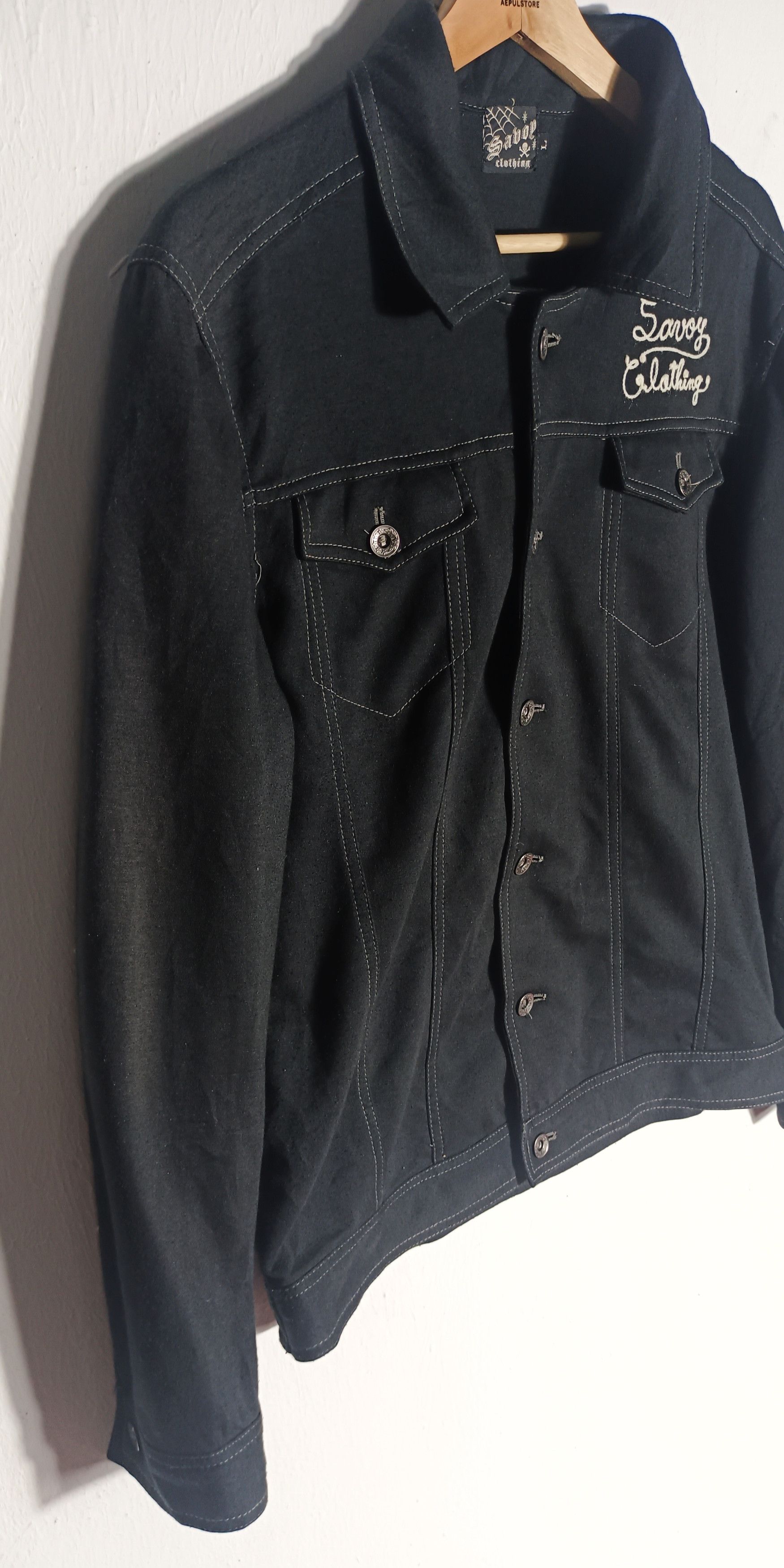 If Six Was Nine Vintage🔥Savoy Clothing Embroidery Logo Rock n Roll design Size US L / EU 52-54 / 3 - 5 Thumbnail