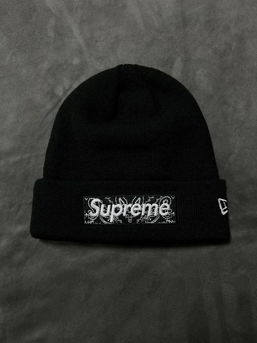 Supreme Rare Supreme 19AW Bandana Box Logo Beanie Black