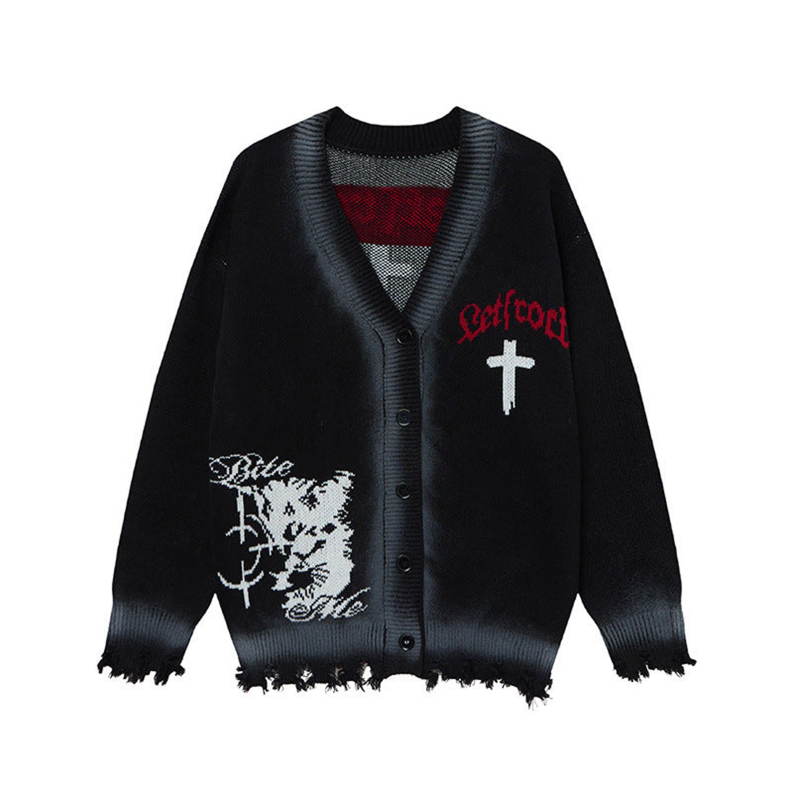 Other Distressed Knit Cardigans with Graphic Cross Size US L / EU 52-54 / 3 - 3 Thumbnail