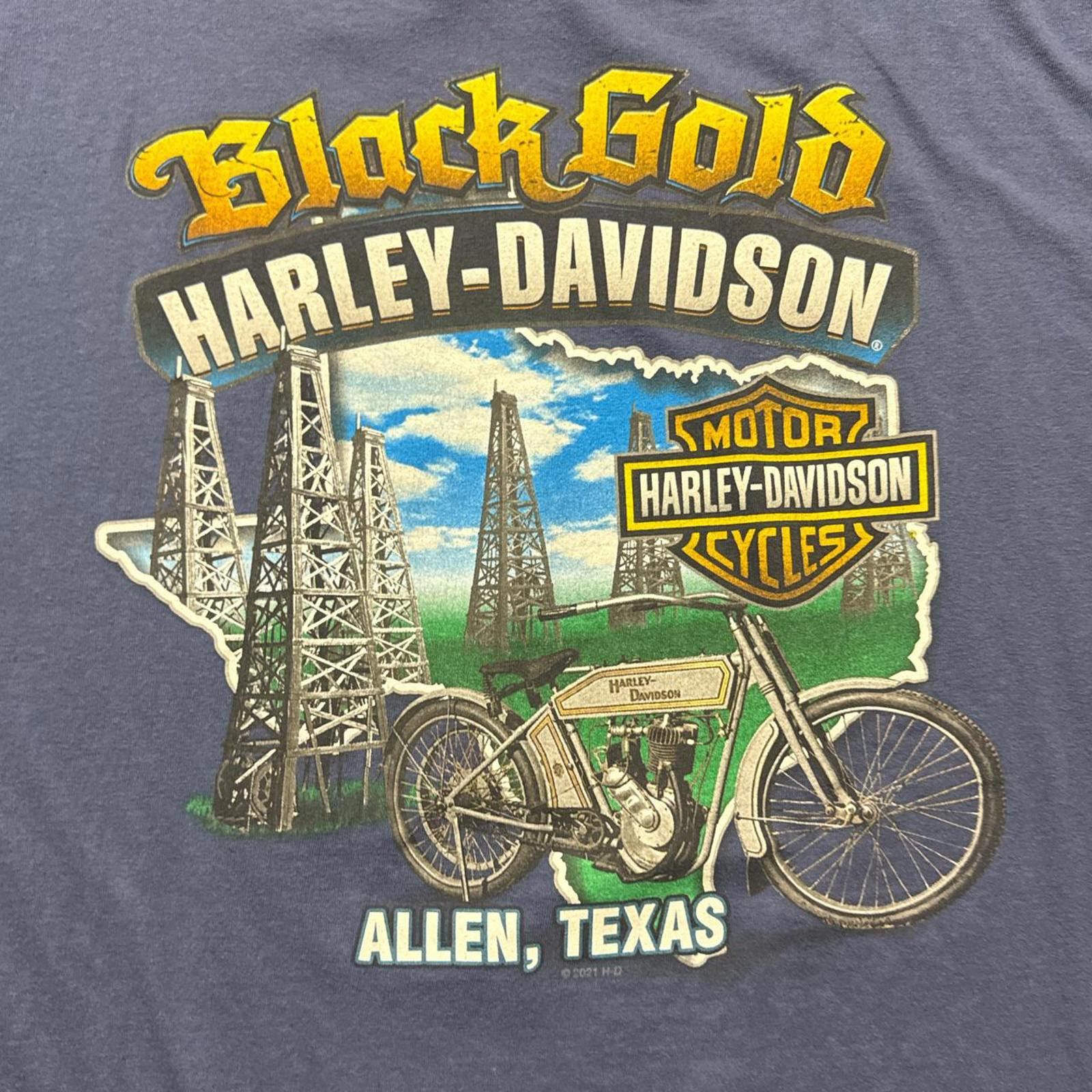 Harley Davidson Harley Davidson Allen Texas 2021 Blue Cotton T-shirt Size US XXL / EU 58 / 5 - 5 Thumbnail