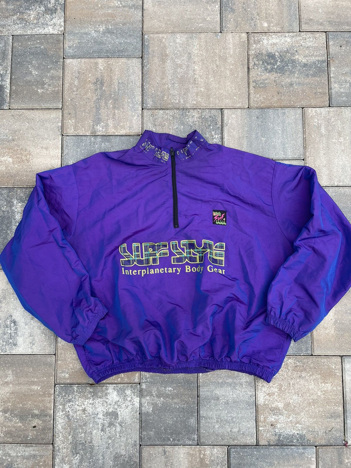 Vintage Vintage 90s purple surf style windbreaker jacket xl Size US XL / EU 56 / 4 - 1 Thumbnail