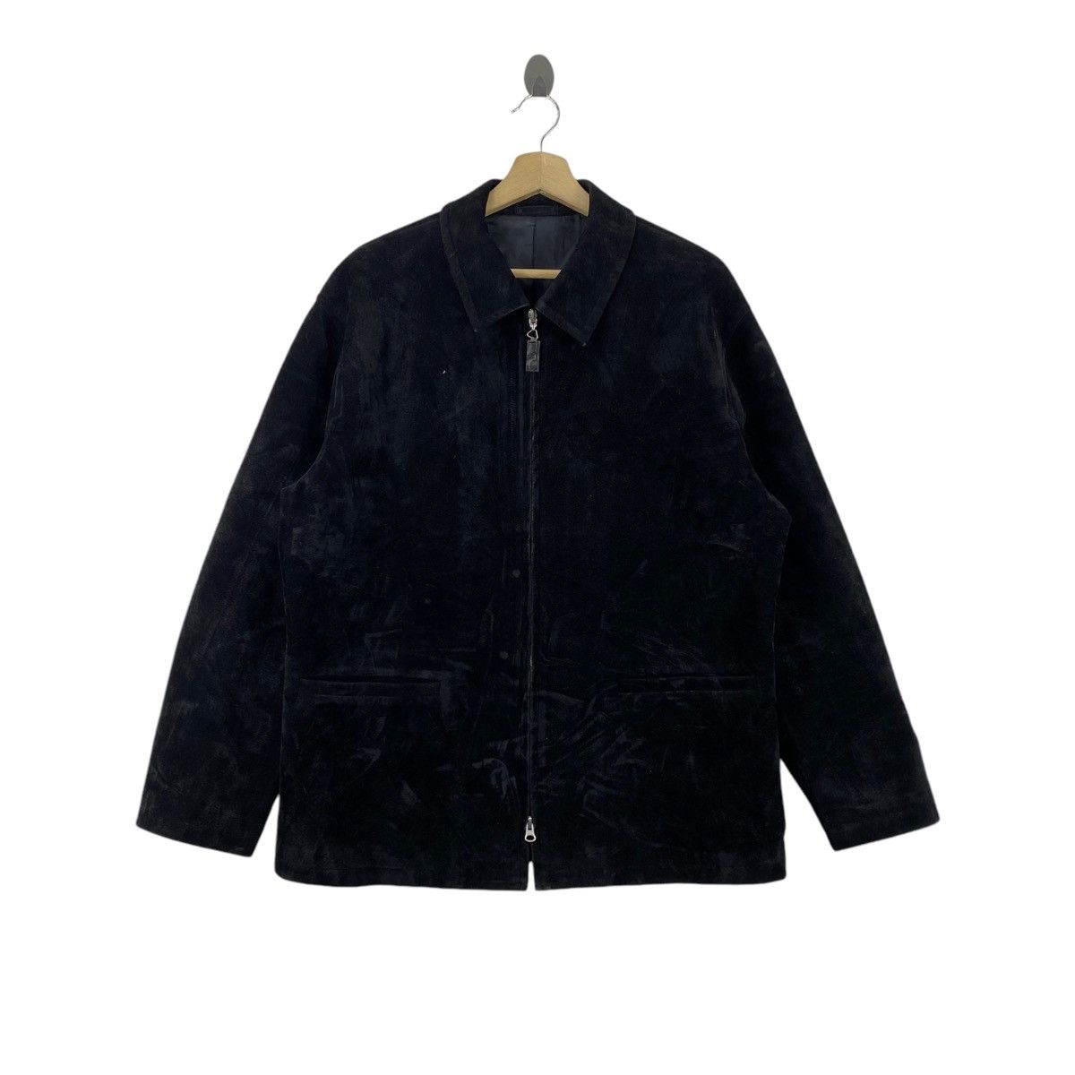 Lancel × Vintage Vintage LANCEL PARIS France Designer Suede Full Zipper Black Size US L / EU 52-54 / 3 - 1 Thumbnail