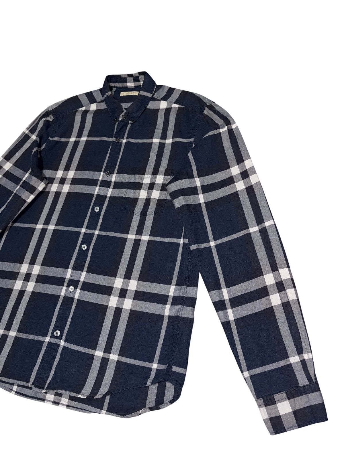 Burberry M Burberry Plaid Blue Gray Checkered Shirt Button up down Size US M / EU 48-50 / 2 - 4 Thumbnail