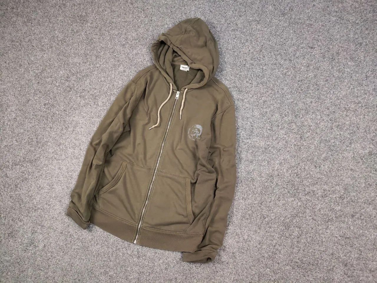 Diesel Vintage Diesel Military Logo Green Zip Hoodie Y2K Style Size US L / EU 52-54 / 3 - 4 Thumbnail