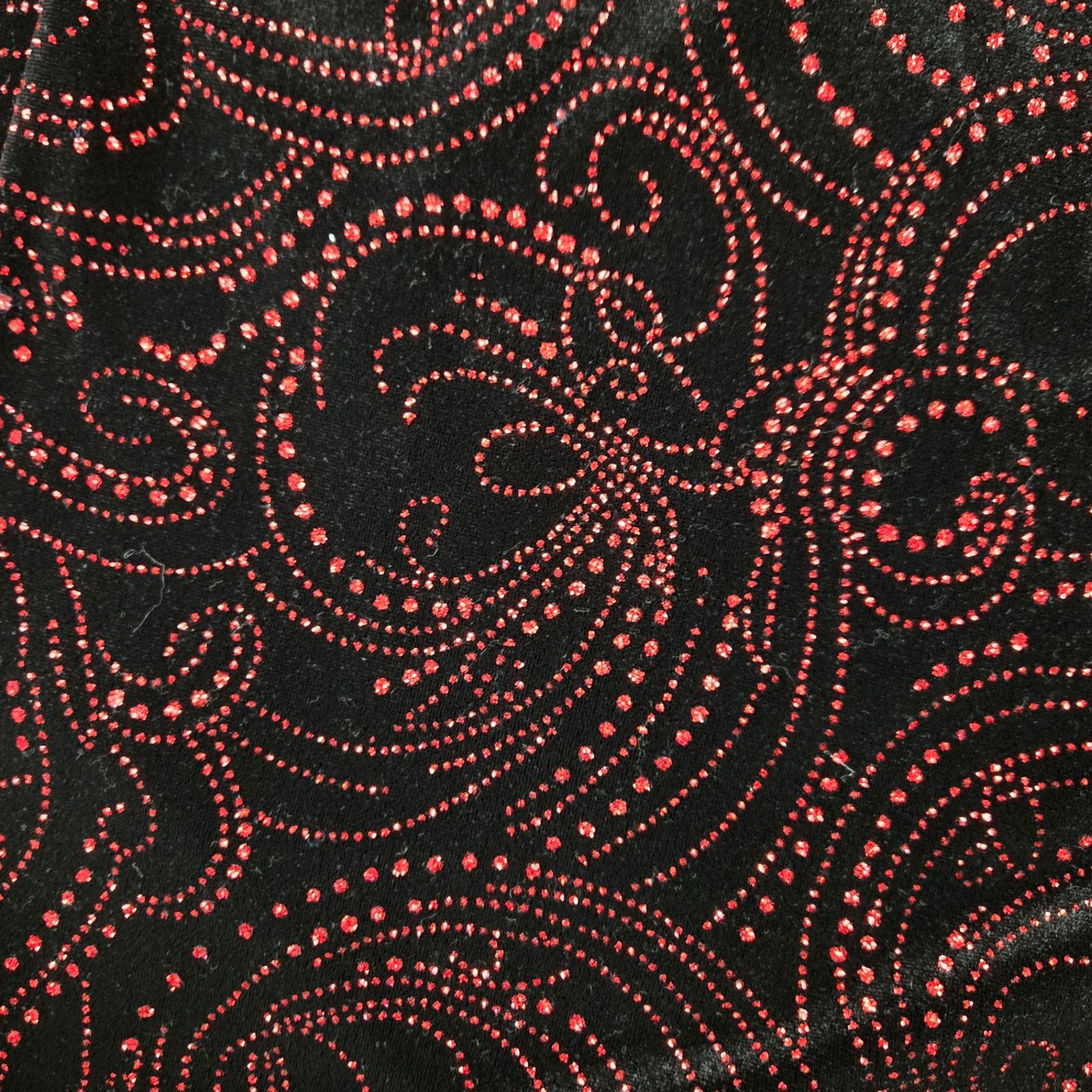Vintage Y2K Black Red Glitter Velvet Open Front Jacket Size 1X Size XXL / US 16-18 / IT 52-54 - 6 Thumbnail