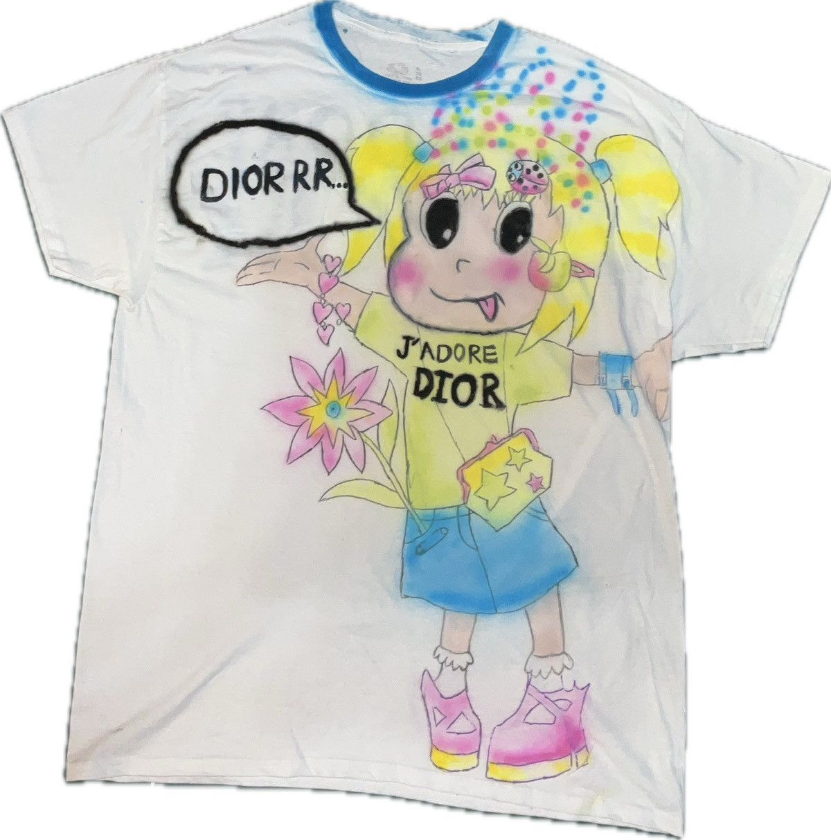 Fruit Of The Loom 2000s J’adore Cartoon Airbrush Shirt Size US XL / EU 56 / 4 - 1 Thumbnail