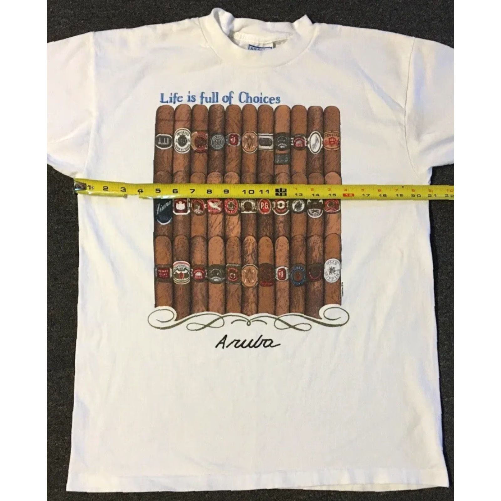 Vintage VINTAGE Aruba Cigar Life Is Full Of Choices Shirt M White 90s Grunge Smoking Blunt Funny T-Shirt Mens Size US M / EU 48-50 / 2 - 5 Thumbnail