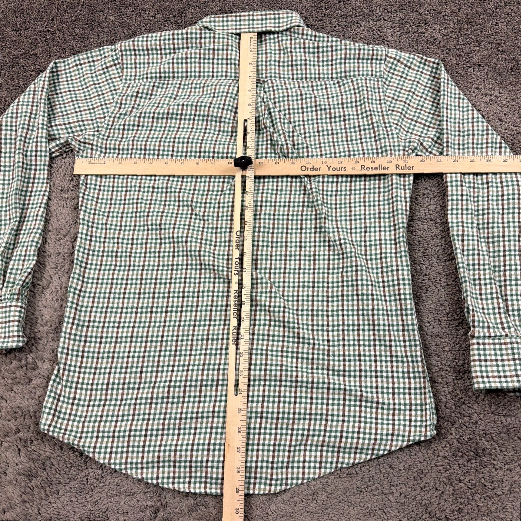 Vintage Onward Reserve Shirt Mens L Green Plaid Cotton Flannel Long Sleeve Tailored Fit Size US L / EU 52-54 / 3 - 7 Thumbnail
