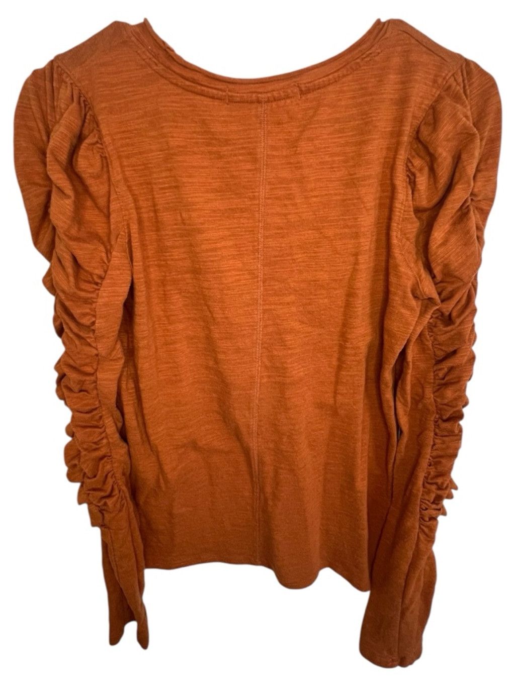 Free People Free People We The Free Orange Ruched Sleeve Long Sleeve Top Size S / US 4 / IT 40 - 4 Thumbnail