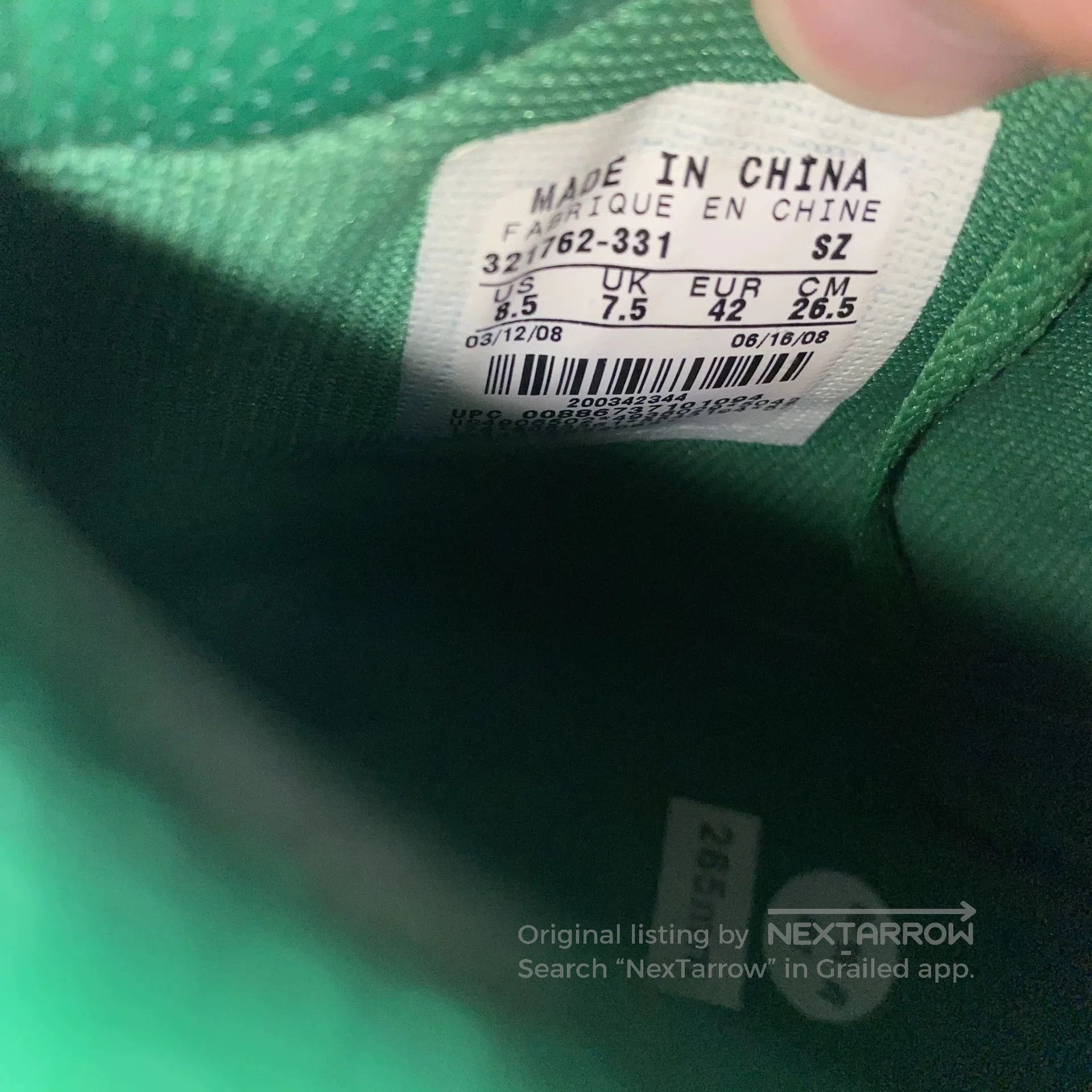 Vintage Dunk High Zoom 2008 Olympics Green. Size US 9 / EU 42 - 5 Thumbnail