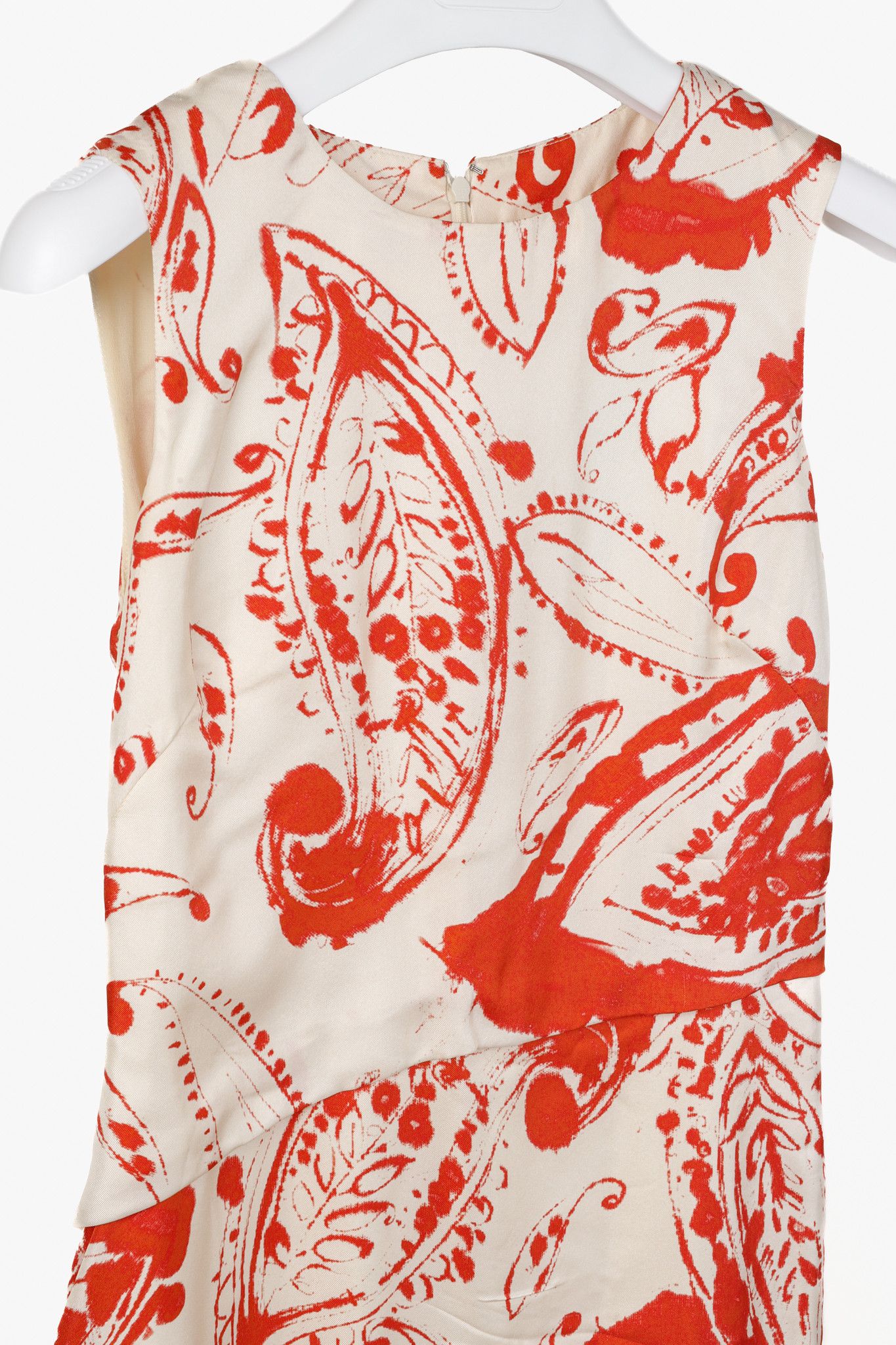 Carolina Herrera Carolina Herrera Paisley Silk Asymmetrical Waist Dress Size S / US 4 / IT 40 - 3 Thumbnail