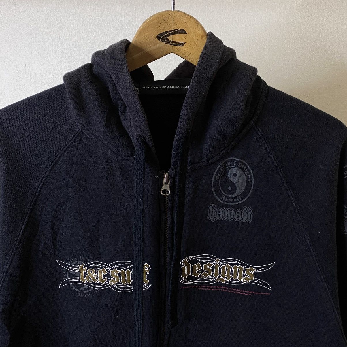 Vintage Y2K T&C Surf Design Hawaii Tribal Affliction Design Zip Up Size US L / EU 52-54 / 3 - 8 Thumbnail
