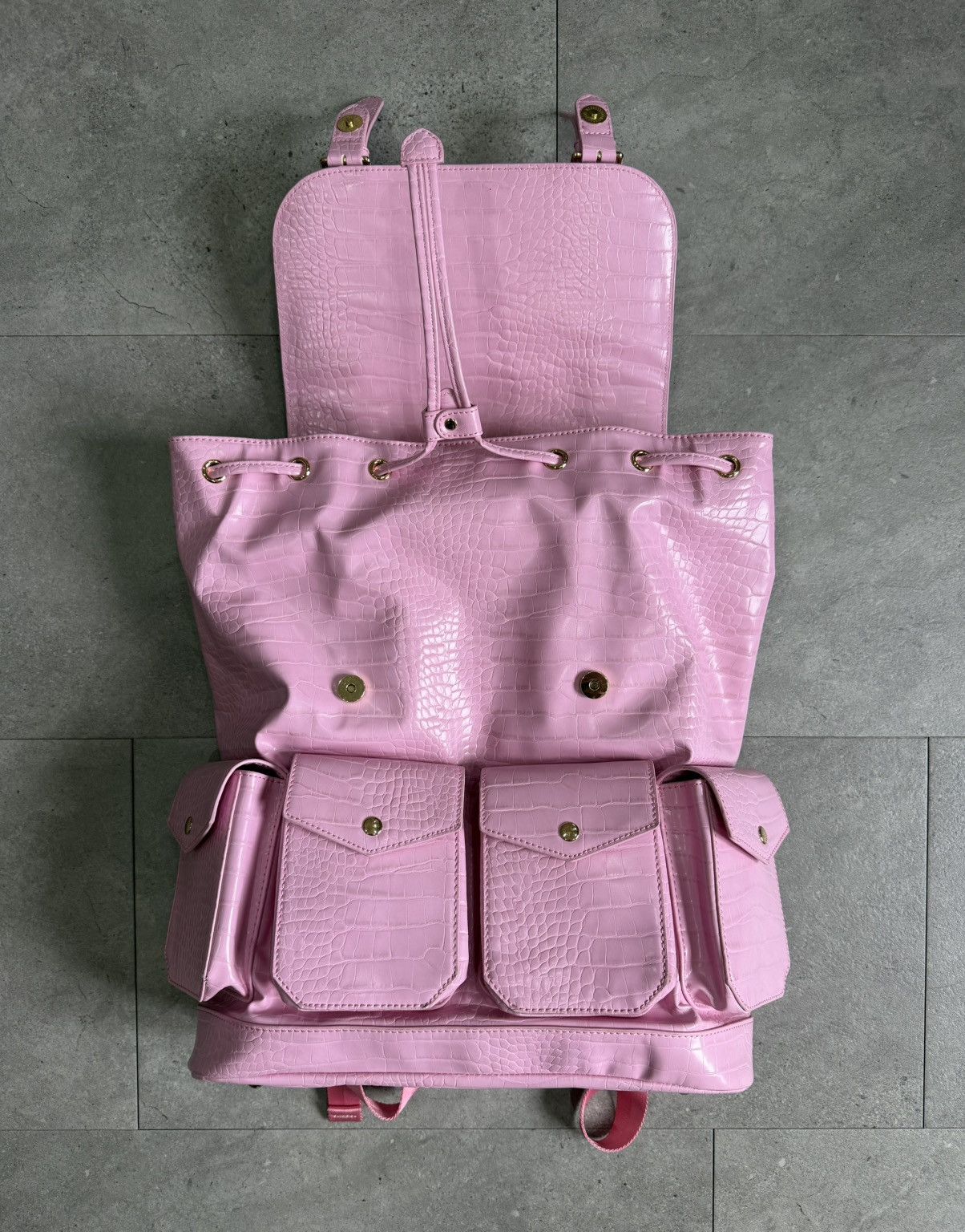 Other Allure County pink snakeskin backpack Size ONE SIZE - 6 Thumbnail