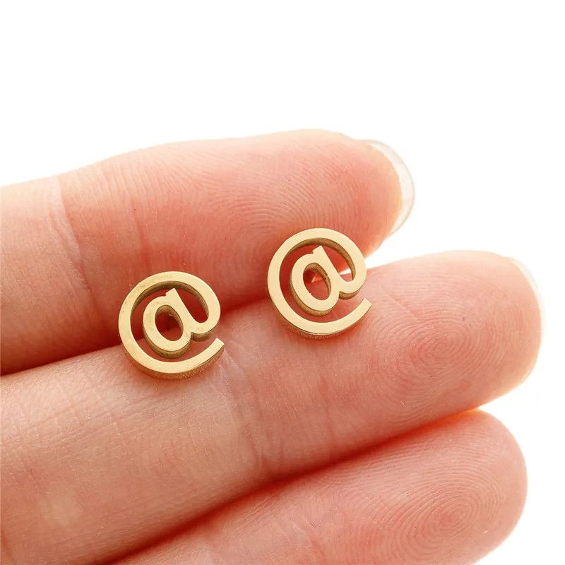 Jewelry Symbol Classic Letter A Stud Earrings Charm Earring Gift Size ONE SIZE - 2 Thumbnail