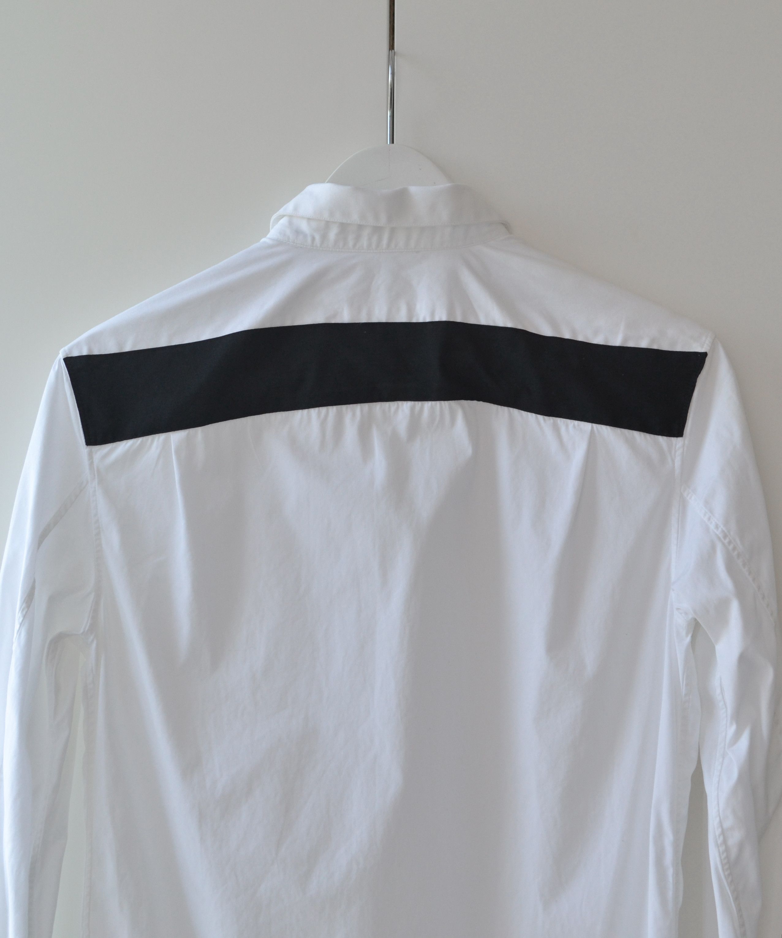 Helmut Lang HELMUT LANG Shirt Long Sleeve White 1998 Black Stripe Size US M / EU 48-50 / 2 - 2 Thumbnail
