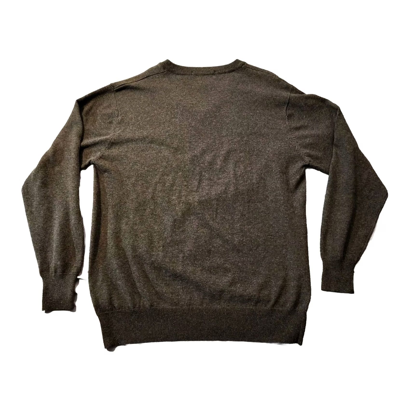 Paul Smith Paul Smith Mens Sweater Charcoal Gray XL Logo Pullover Lightweight Knit Cotton V-Neck Pullover Size US XL / EU 56 / 4 - 3 Thumbnail